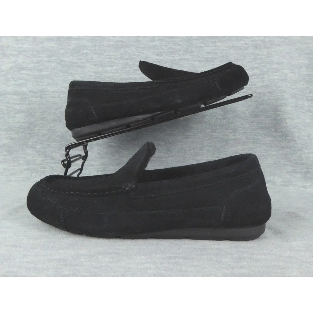 Samuel Hubbard Slipper Drivers Mens 9 M  Black Suede Shearling LinedLoafer